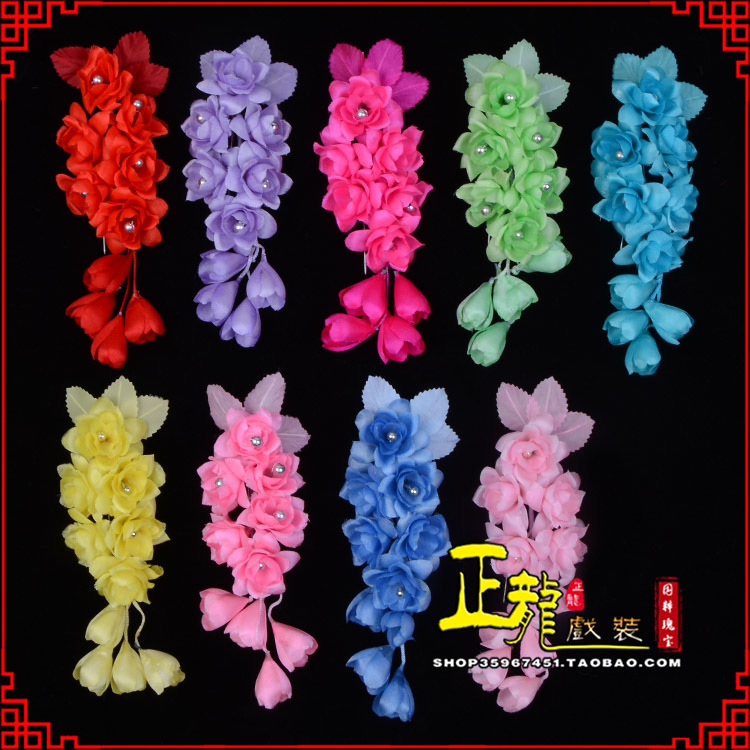 石家庄鬓花头饰小花头花 真丝绢花